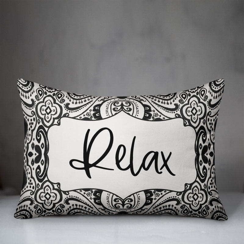  Housse de coussin rectangulaire et insert Relax, Noir