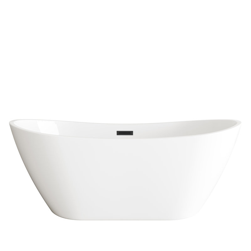Amadou 72'' x 31.5'' Soaking Acrylic Bathtub, Matte Black