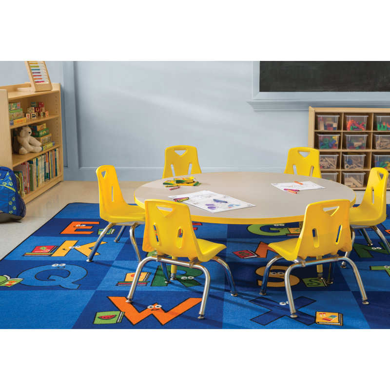 Large Blue Alphabet Tufted Rectangular Kids Rug