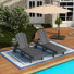 Ensemble de chaises longues inclinables extérieures en poly Lagune