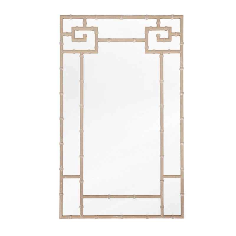 Tessa Flat Wall Mirror, Light Cerused Oak