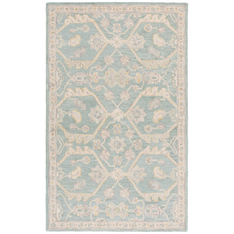 Blossom Hand Tufted Wool Moroccan Indoor Rug, Rectangle 5' x 8'