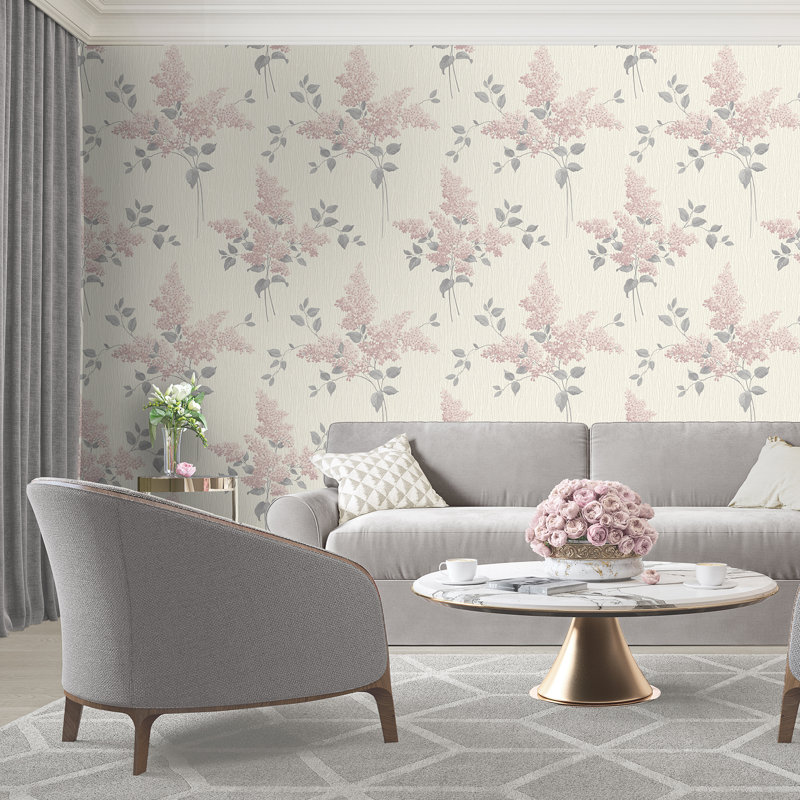 Alberich 10.05m x 53cm Textured Matte Wallpaper Roll, Pink