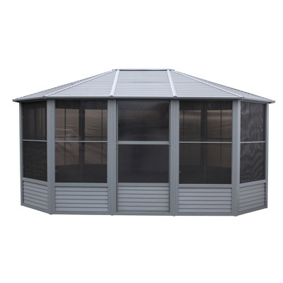 Solarium avec toit en métal Florence