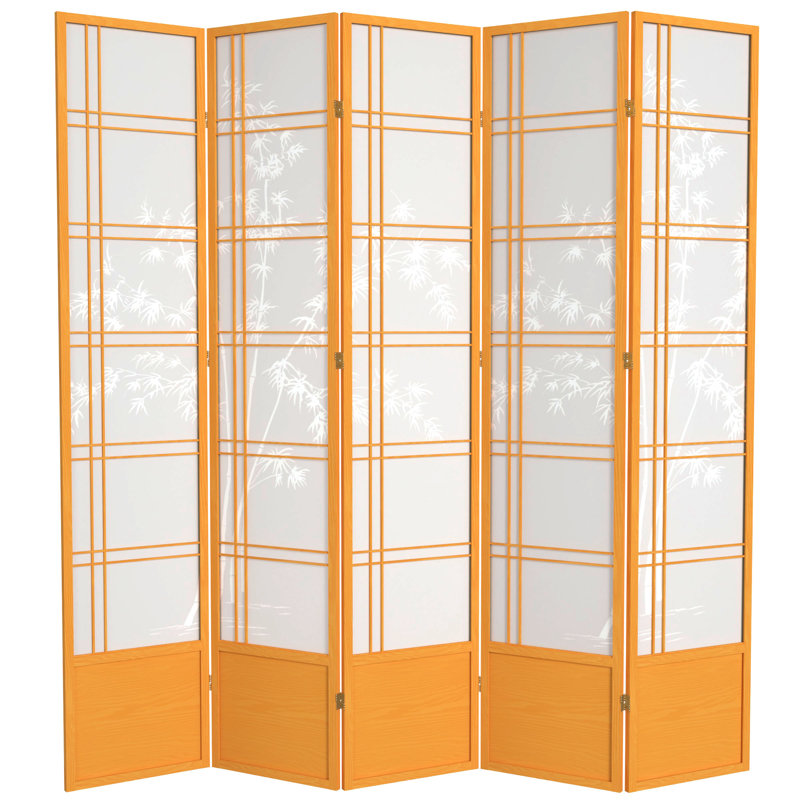 Cloison pliante Keitez, 5 panneaux, Miel