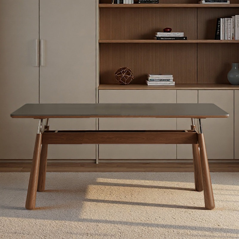 Solid wood black rectangular desk for slate board, 29.53" H x 62.99" W x 31.5" D