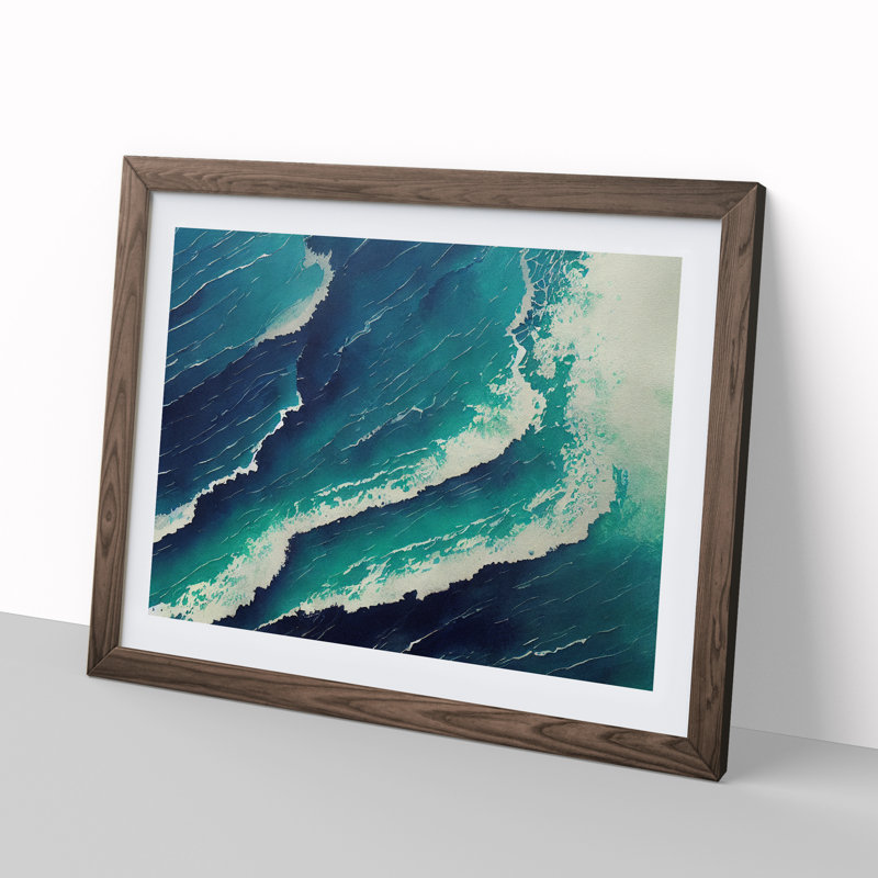 Ocean Vol.2 - Framed Print, 34cm H x 46cm W x 2cm D, Walnut