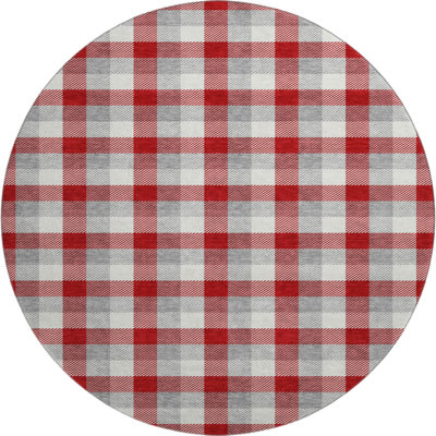 Premium Machine Washable Crumley AMF1053 Plaid Rug