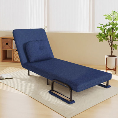 Chaise pliante convertible 3 en 1, dossier réglable à 5 positions avec coussin