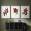 Red Botanical I - reproduction encadrée sur mesure de qualité supérieure mate - 3 pièces-1837228764-1837228766