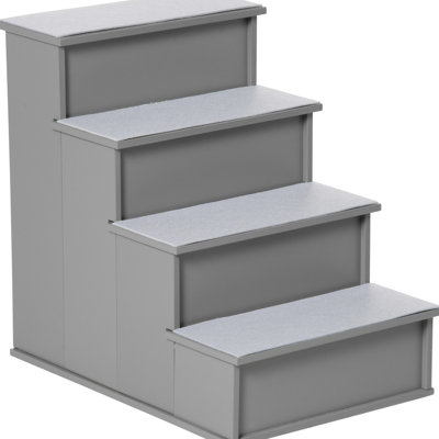 Pet Elevating Ramp, Grey - Supports Small Access Up To 22 Lbs With Cushion Mounting , For Protection