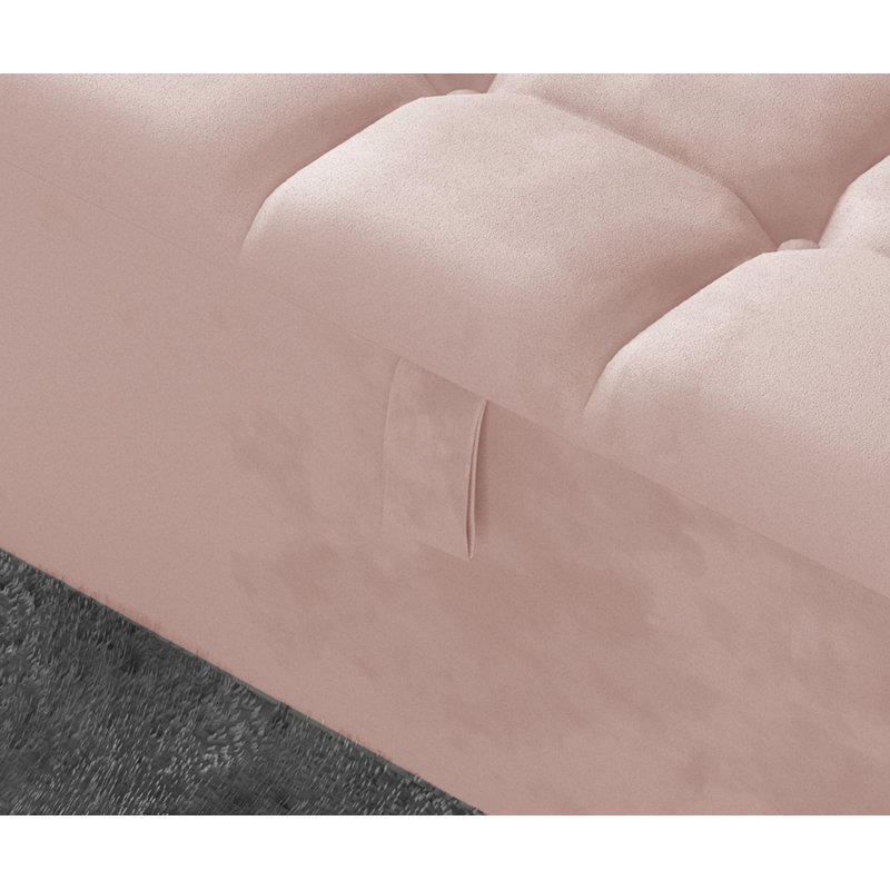 Klingler 102cm Wide Rectangle Geometric Standard Ottoman with Storage, Pink