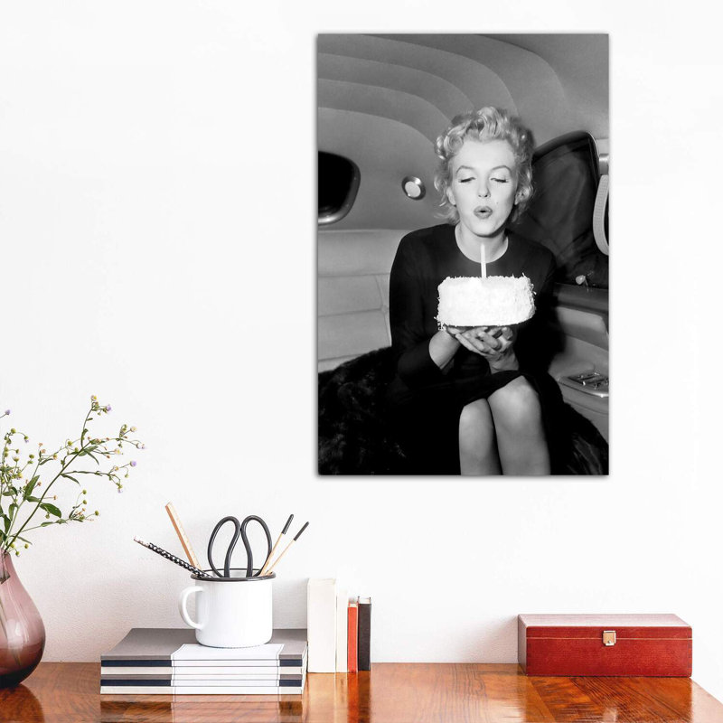 Marilyn Monroe Birthday Party In Car - Wrapped Canvas Print, 66.04 cm H x 45.72 cm W x 1.91 cm D