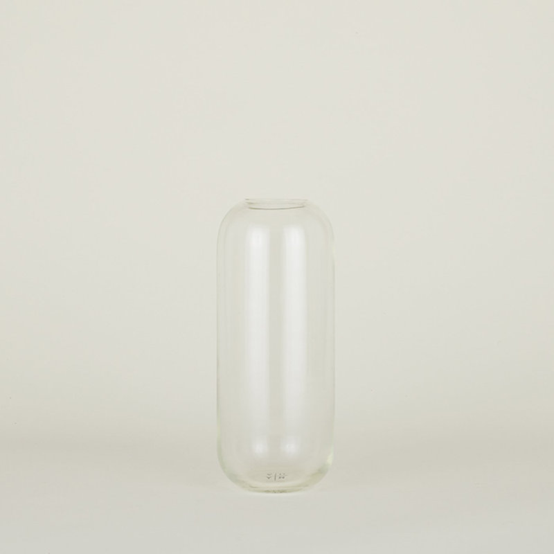 Aurora Handmade Glass Table Vase, Clear, 12.5" H x 5" W x 5" D