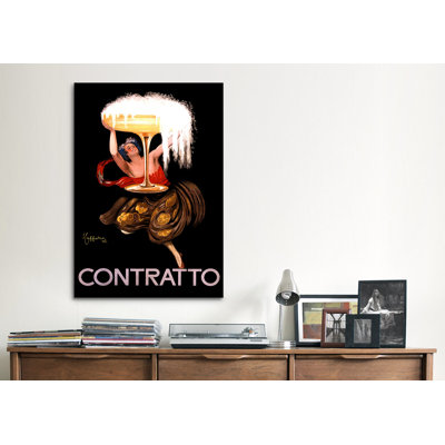 Contratto Champagne Wine Ad Vintage Poster Canvas Print Wall Art