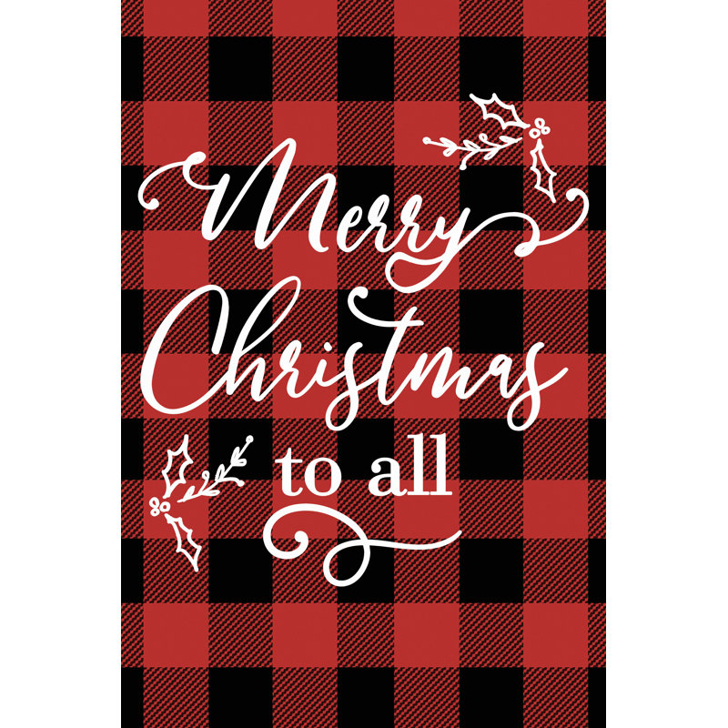 Merry Christmas Buffalo Check - Wrapped Canvas Print, 122cm H x 81cm W