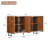 Modern Art Solid Wood Sideboard,59*16*35Inch, Wave Relief Design, Walnut Texture, Iron Legs