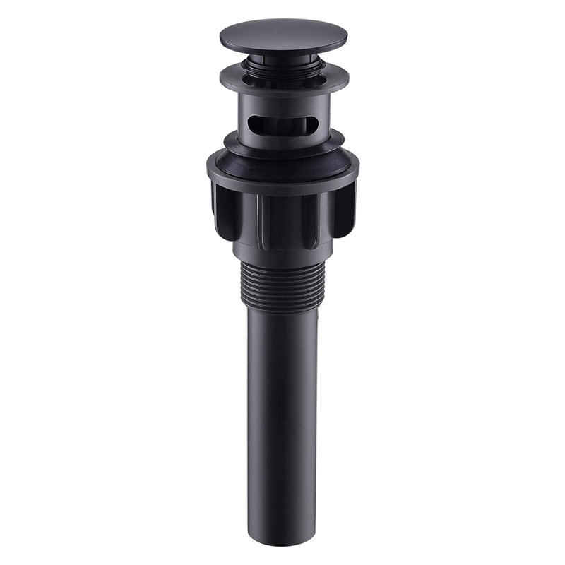Pop-Up Bathroom Sink Drain with Overflow, Matte Black