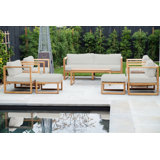 Venice Teak 8 Piece Deep Seating Group With Coffee Table
