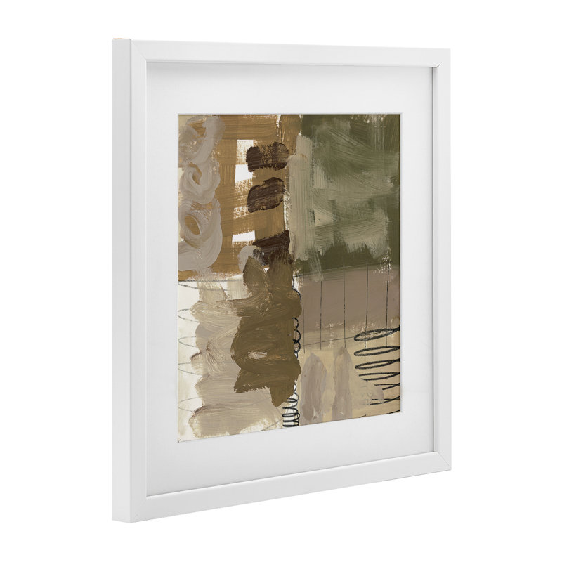 «Holiday Express Abstraction», reproduction d'art sous verre encadrée par Brent Baker, H 13 po x l 13 po, Cadre blanc côtier