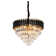 This Exquisite Chandelier Is In Black And Gold Finish. The Frame Is Made Out Of Stainless Steel, And It Comes With Clear Hanging Crystals. The Adjustable Chain Link Makes This Fixture Suitable For Most Ceiling Heights.