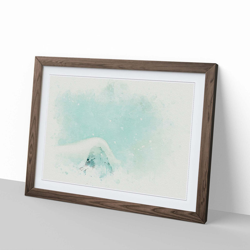 Mountain Summit in Abstract - Picture Frame Graphic Art Print, Walnut Framed, 62cm H x 87cm W x 2cm D