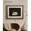 Illustration rétro vintage de cygne blanc classique, impression sur toile encadrée dorée