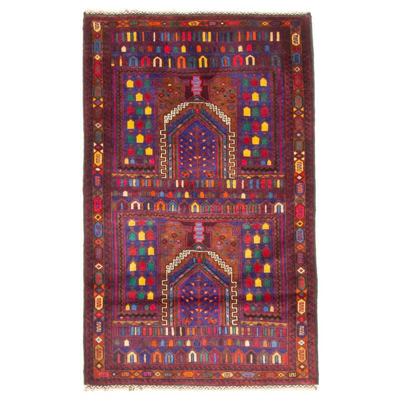 Tapis bleu marine Teimani 2 pi 10 po x 4 pi 9 po