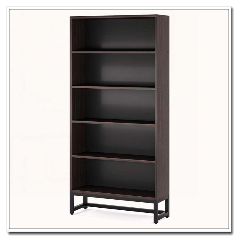 70.87" 5-Tier Sandalwood Heavy Duty Bookshelf Library Organizer For Living Room, Office