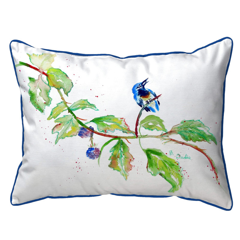  Housse de coussin rectangulaire et insert Bird and Blackberries, 16 po x 20 po