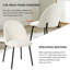 Ensemble de chaises de salle à manger White Boucle de 2/4/6, structure en métal noir, chaise de salle à manger moderne et confortable-978910275