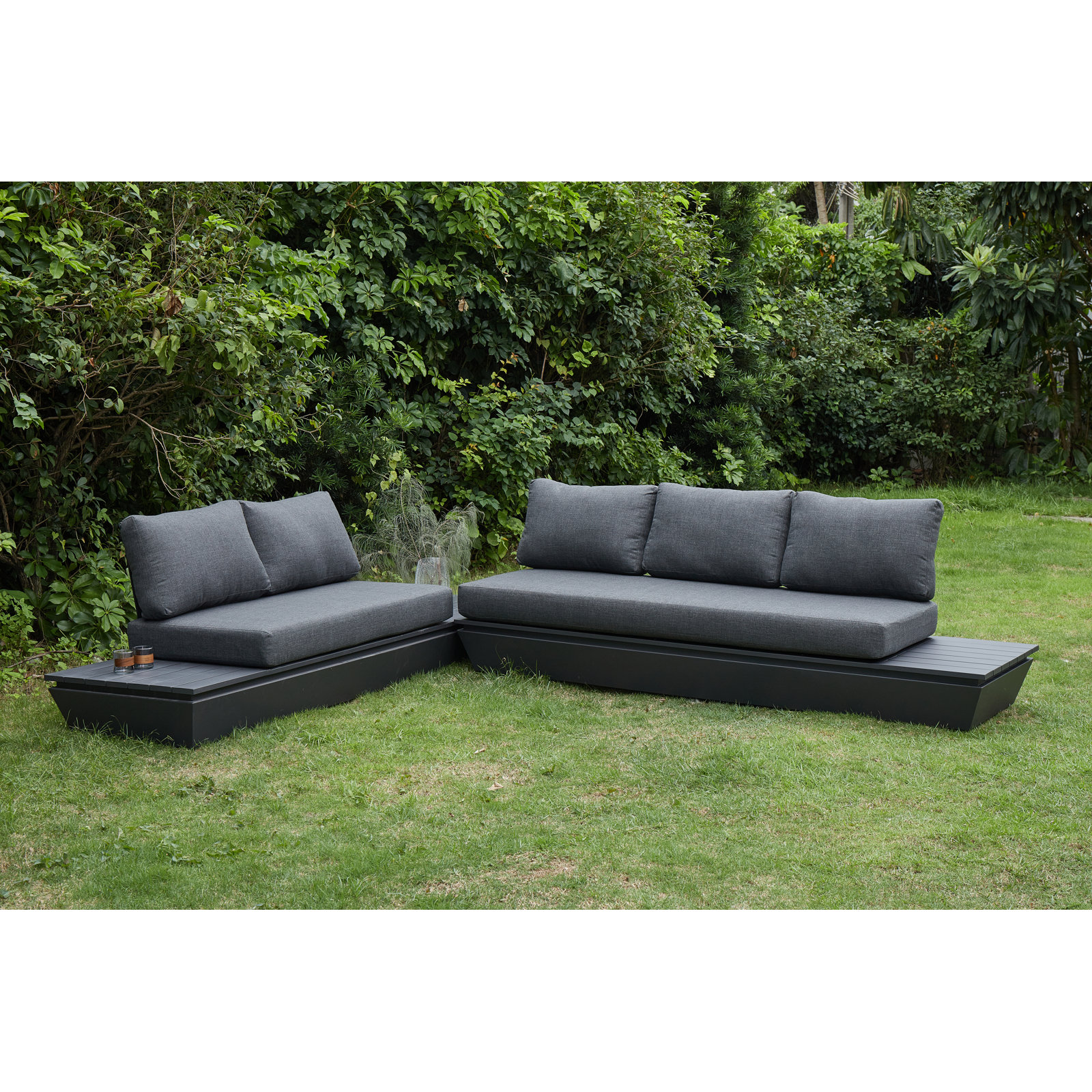 Raymond 5 - Person Patio Conversation Set with Cushions, Dark Gray