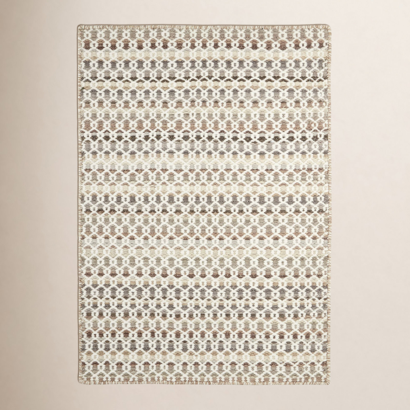 Poppy Handmade Rug, Natural/Ivory/Gray, Rectangle 2' x 3'