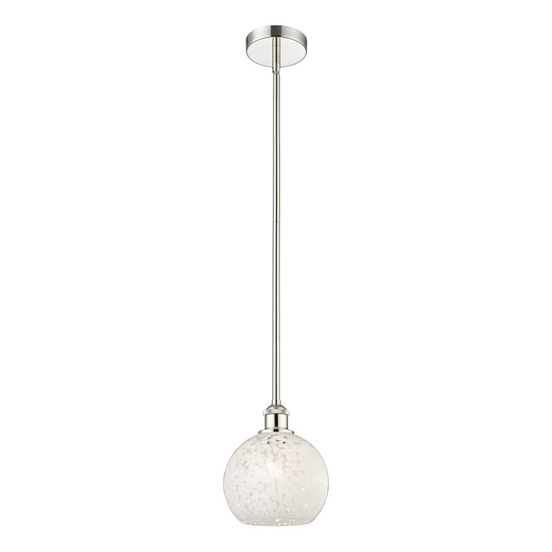 Luminaire suspendu 1 lumière Ivana, H 10 po x l 8 po x P 8 po, Nickel poli