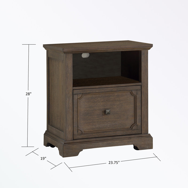 Table de chevet avec tiroir de rangement et tablette ouverte
