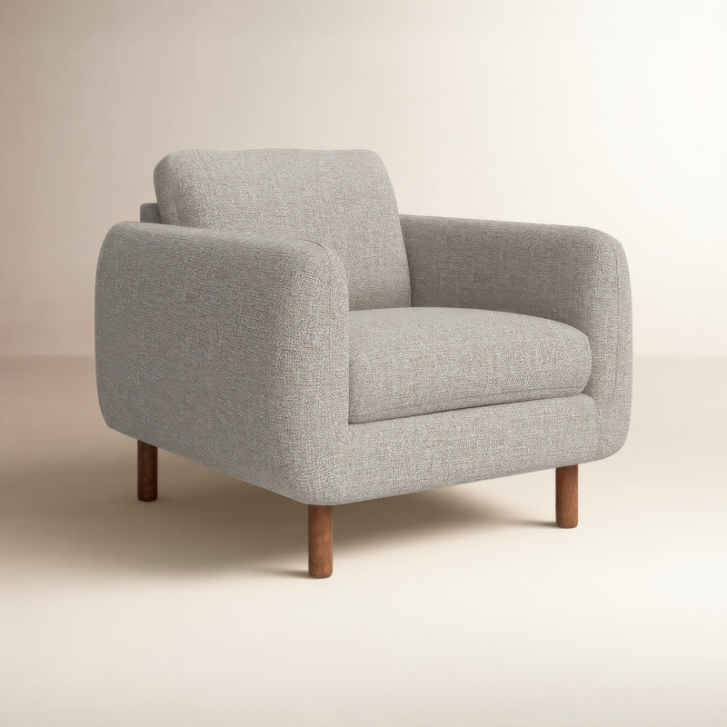 Leno Upholstered Armchair, Taupe Performance Chenille