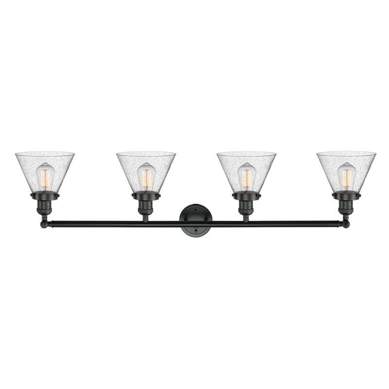 Éclairage pour salle de bain 44 po Shauna Cone, Incandescente, Noir mat