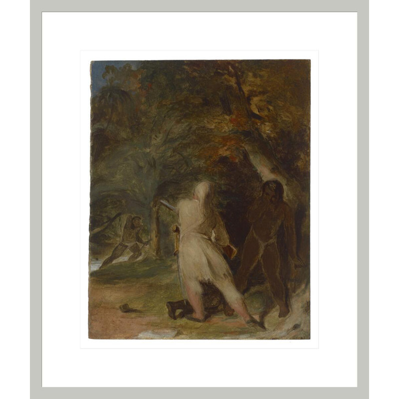 «Sauver la vie de vendredi» par Thomas Sully, impression giclée encadrée, 20.89" H x 17.75" W