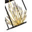 Luminaire suspendu 4 lumières noir mat avec branches dorées et cristaux transparents