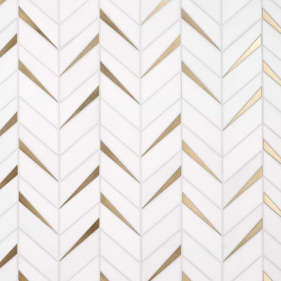 Vara Polished Marble And Brass Mosaic