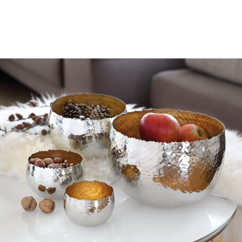 Metal Decorative Bowl, 19cm H x 26cm W x 26cm D