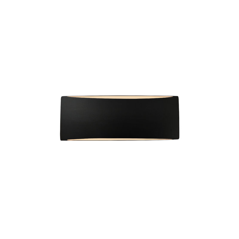 Beda Ceramic Flush Mounted Sconce, 5" H x 13" W x 4" D, Incandescent, Carbon Matte Black