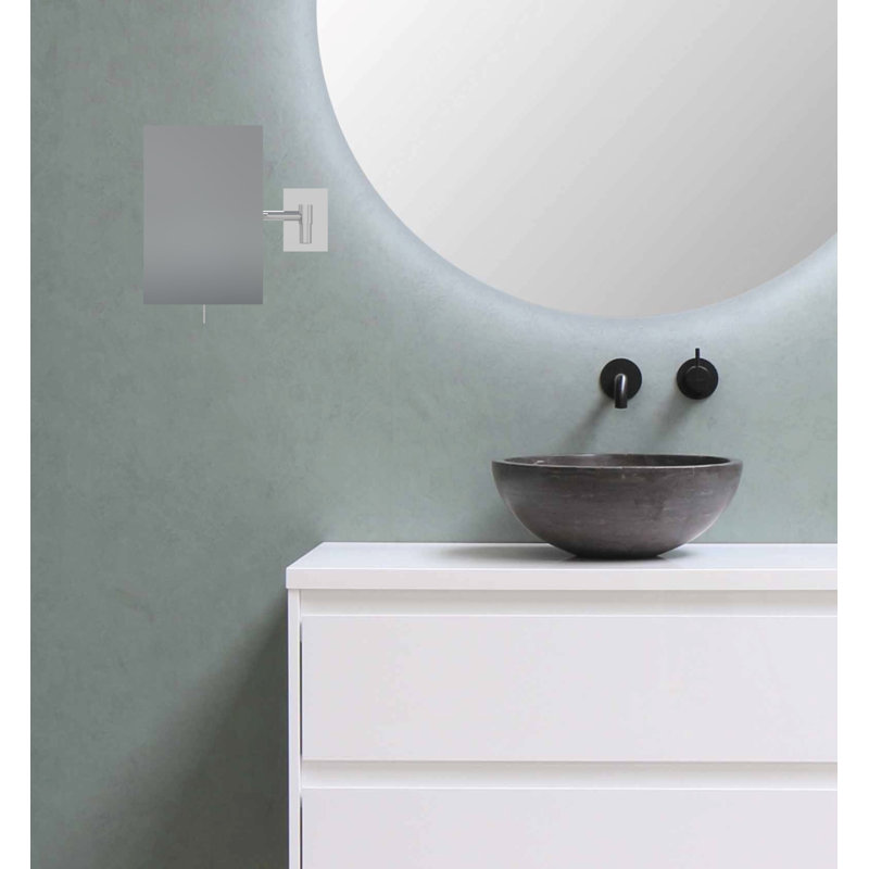 Mirror Image Minimalist Rectangular Wall Mirror, Chrome