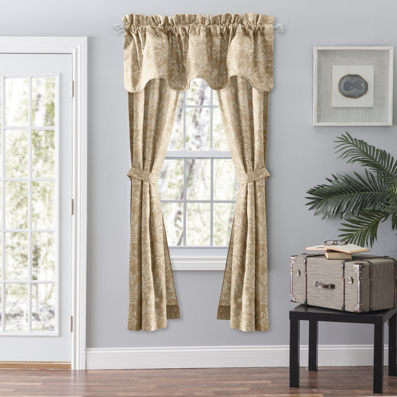 Sanita Room Darkening Curtain Pair, 28" x 63", Tan