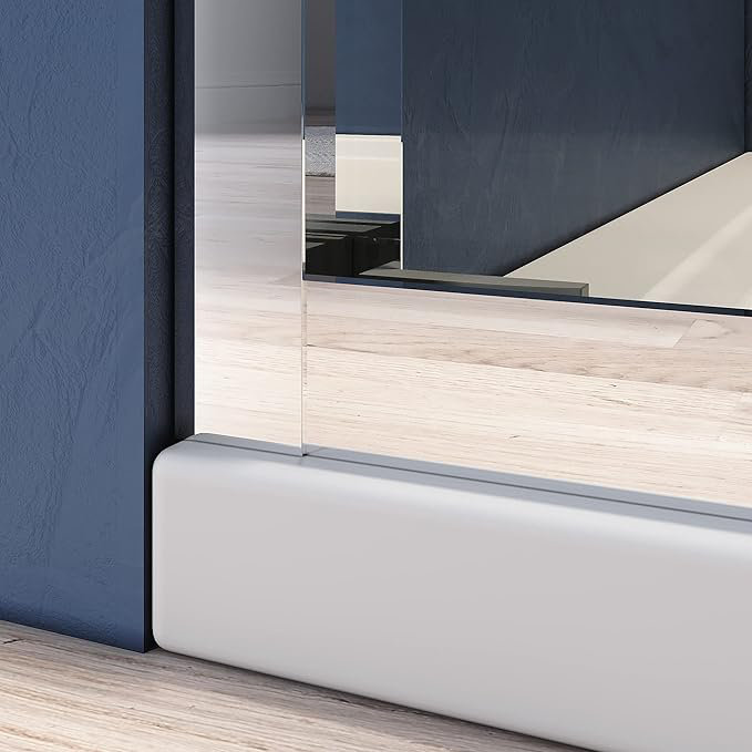 Cami 44–48'' W x 72'' H Semi-Frameless Sliding Shower Door with 1/4'' Tempered Glass, Chrome