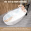 Baignoire de trempage en acrylique autoportante 59 po. X 30 po. Avec drain central en blanc brillant