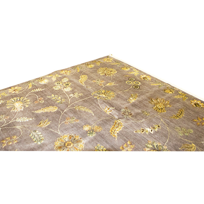 High-Quality Hand-Knotted Brown Area Rug
