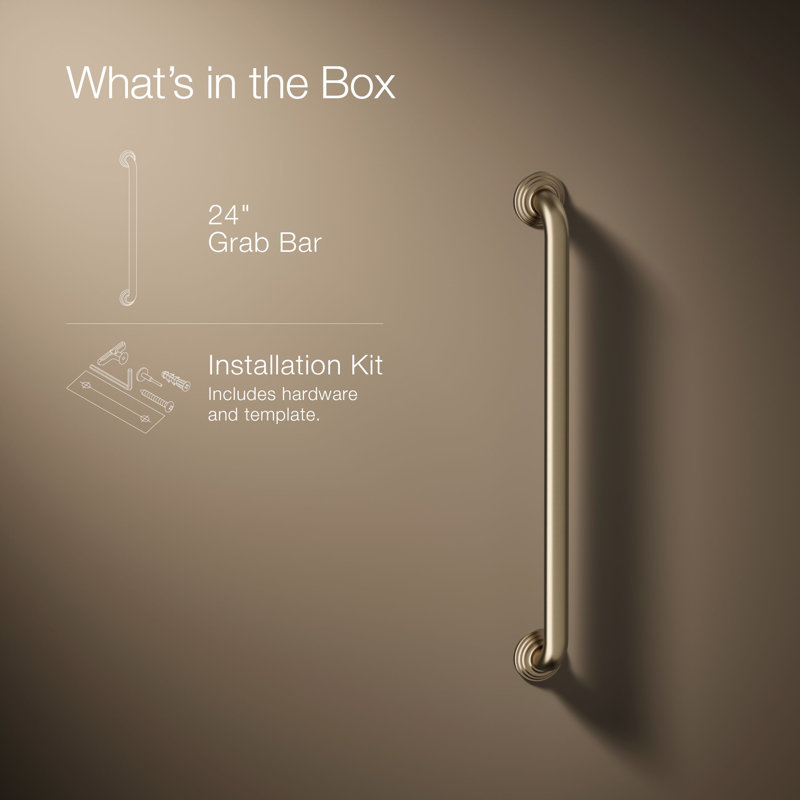 Traditional Grab Bar, 24"W, Vibrant Brushed Bronze