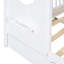 Lit simple blanc avec lit gigogne, conception moderne, toit charmant, petite tablette de rangement - livres et décoration-10996851