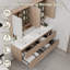 Meuble-lavabo mural moderne 60 po avec comptoir en céramique avec lavabo Latitude Run®